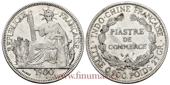 INDOCHINA - K-005a- 1 Piastra 1900 A -EBC-