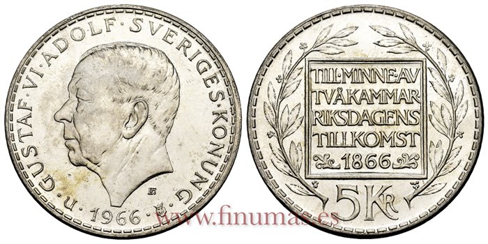 SUECIA - K-839 - 5 - Kronor 1966 - SC