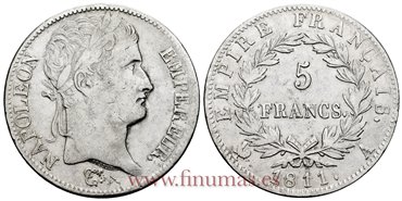 FRANCIA - K-0694 - 5 Francos 1811 A - MBC-