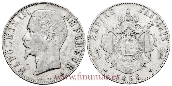 FRANCIA - K-0782 - 5 Francos 1856 A - MBC