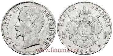 FRANCIA - K-0782 - 5 Francos 1856 A - MBC