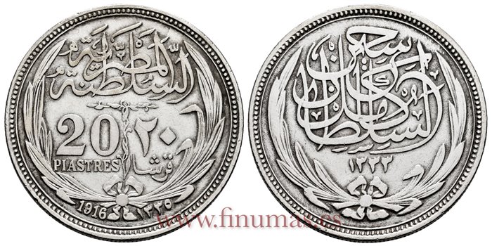 EGIPTO - K-321 - 20 Piastras 1916 - MBC+