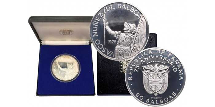 PANAMA - K-059 - 20 BALBOAS 1979. PROOF - SILVER