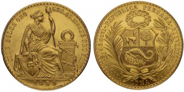 copy of PERU - K-231. 100 SOLES 1962. S.C. - GOLD