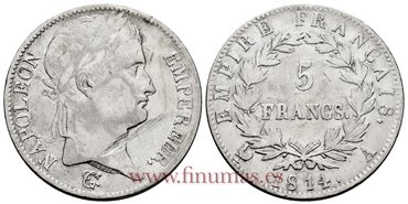 FRANCIA - K-0694-1 - 5 Francos 1814 A - MBC