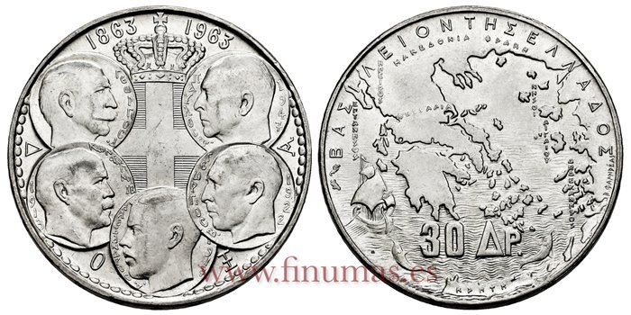 GRECIA - K-086 - 20 Dracmas 1963 - SC