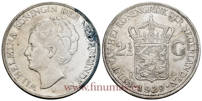 HOLANDA - K-165 - 2 1/2 Gulden 1929 - MBC