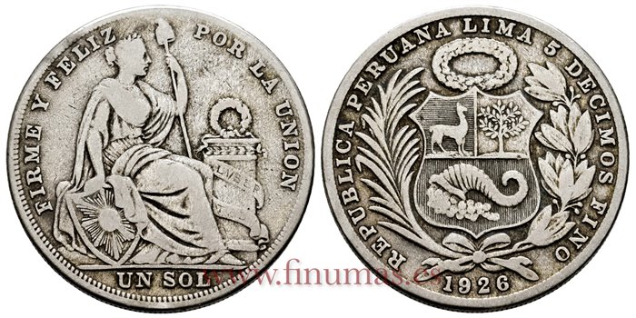 PERU - K-218.1 - 1 Sol 1926 - BC+