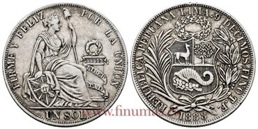 PERU - K-196 - 1 Sol 1888 TF - EBC-