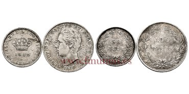 PORTUGAL - K-506/11 - 50 y100 Reis 1889/76 -  2 piezas MBC+