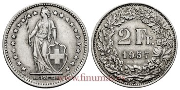 SUIZA - K-021 - 2 Francos 1957 - MBC+