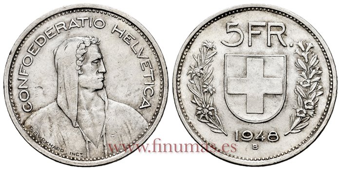 SUIZA - K-040 - 2 Francos 1948- MBC