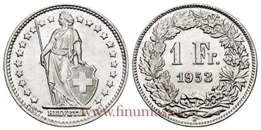 SUIZA - K-024 - 1 Francos 1953- SC-