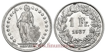 SUIZA - K-024 - 1 Francos 1937- EBC