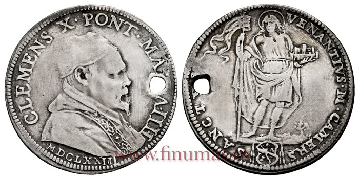 ESTADOS PAPALES - K-354 - Clemente X - Giulio 1673 - EBC