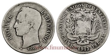 VENEZUELA - K-023 - 2 Bolivares 1913 - BC-