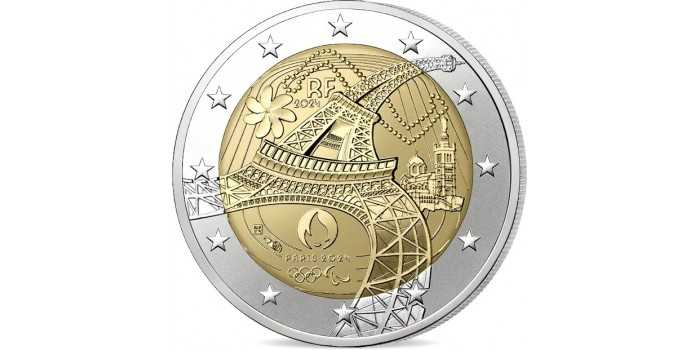 2 EUROS CONMEMORATIVOS FRANCIA 2024  "TORRE EIFFEL"