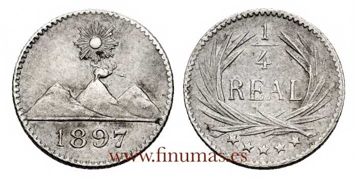 copy of GUATEMALA K161 - 1/4 Real 1897 - EBC