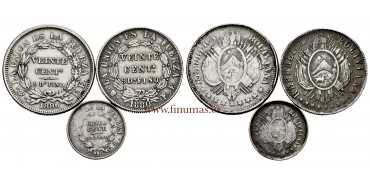 BOLIVIA - K-157/9 - 5ctm 1890 and 2 x 20ctm 1880/96 MBC - SILVER