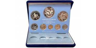 BELIZE - K-043a/46a - Official set 8 Values 1980 Silver. PROOF