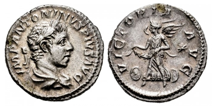 HELIOGABALO DENARIO 220/221 d.C.  ROMA