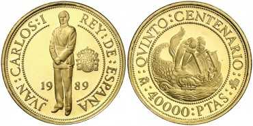 1989 - 40.000 Pts. V CENTENNIAL. DARK SEA - GOLD