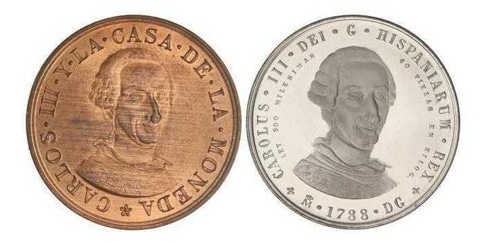 OFFICIAL FNMT PORTFOLIO YEAR 1988 Carlos III- SILVER and COPPER