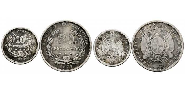 URUGUAY - K-008 - 5 Centesimo 1857 D - MBC