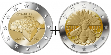 2 EURO COMMEMORATIVE MALTA 2024 BEE + WALLED CITY"