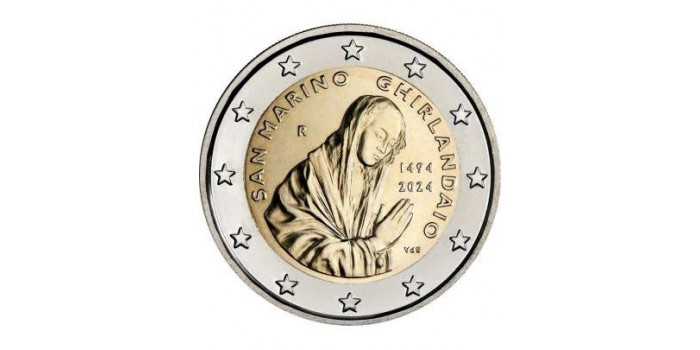 2 EUROS CONMEMORATIVOS SAN MARINO 2024 " 530º ANIVERSARIO DE GHIRLANDAIO"
