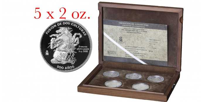 MEXICO 500th ANNIVERSARY MEDAL FUSION 2 CULTURES - 10oz. SILVER