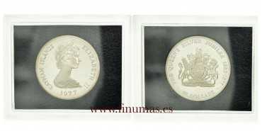 CAYMAN ISLANDS - K-014 - 25 DOLLARS ELISABETH II 1977. PROOF - SILVER