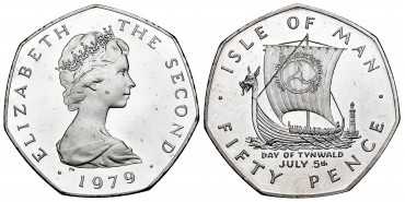 ISLE OF MAN - K-039a - 50 pence 1979. PROOF - SILVER