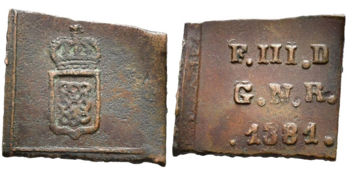 Cy13894.-FERNANDO VII -1/2 Maravedi 1381 Pamplona - MBC. ERROR FECHA