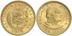 PERU - K-207 - 1 LIBRA 1919 - ORO