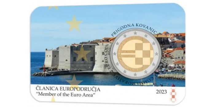 2 Euros Conmemorativos Croacia 2023 "Introducción Euro" COINCARD