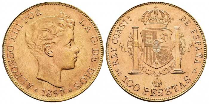 Cy16979.- 100 PESETAS 1897 *19 *62 SG-V. - SC.  GOLD