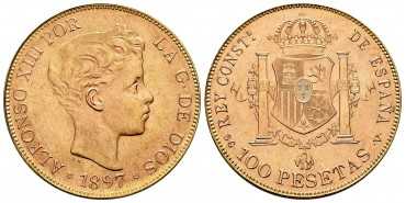 Cy16979.- 100 PESETAS 1897 *19 *62 SG-V. - SC.  GOLD