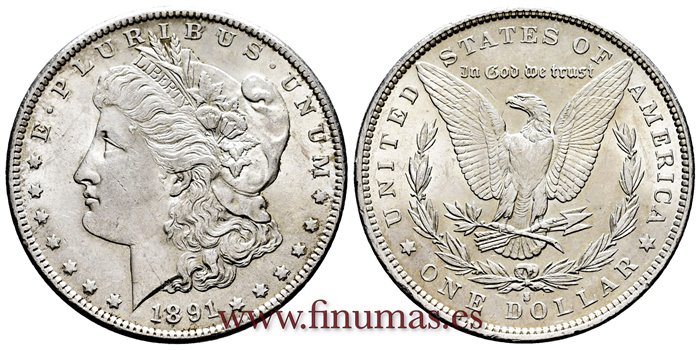ESTADOS UNIDOS - K-110 - 1 Dolar 1891 S - EBC+
