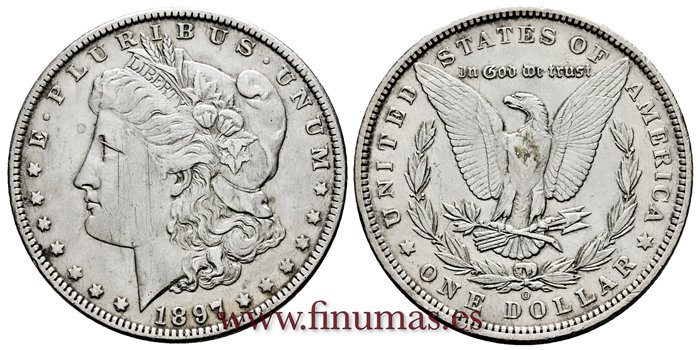 ESTADOS UNIDOS - K-110 - 1 Dolar 1897 O - MBC+