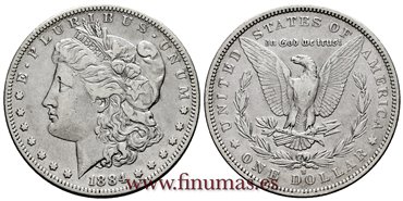 ESTADOS UNIDOS - K-110 - 1 Dolar 1884 S - MBC+