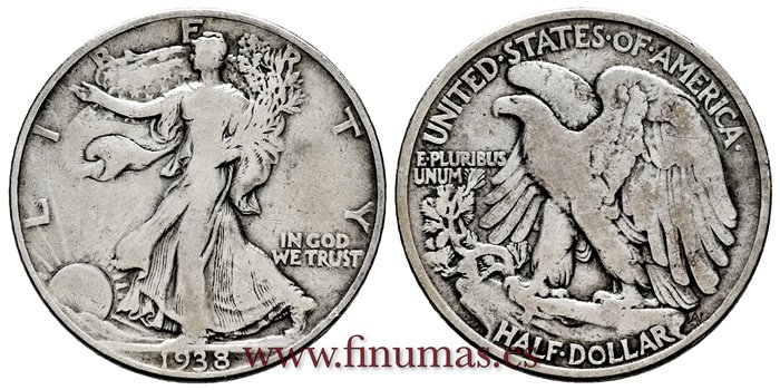 ESTADOS UNIDOS - K-142 - 1/2 Dólar 1938 - BC
