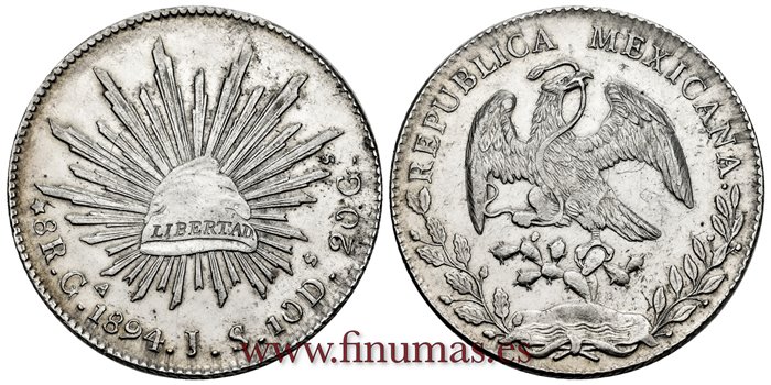 MEXICO - K-377-6 - 8 Reales 1894 Guadalajara J.S. - EBC