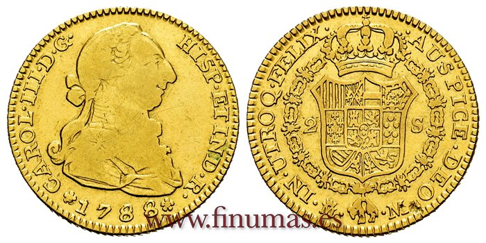 Cy11764.-CARLOS III - 2 Escudo 1788 sobre 78 Madrid M.-MBC-