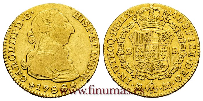 Cy11764.-CARLOS III - 2 Escudo 1788 Madrid M.-MBC