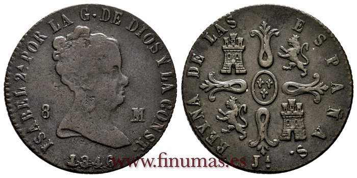 Cy15830.-ISABEL II - 8 Maravedis 1846 Jubia - MBC-