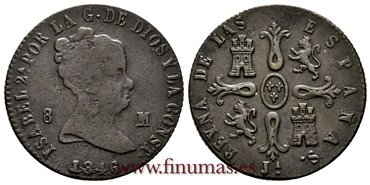 Cy15830.-ISABEL II - 8 Maravedis 1846 Jubia - MBC-