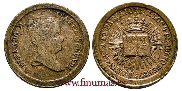 Cy16499M.-ISABEL II - Madalla Promulgacion - BC 