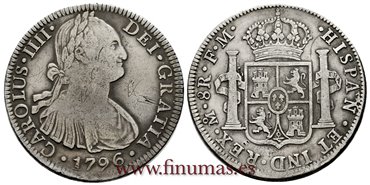 Cy13066.-CARLOS IV - 8 Reales 1796 Mexico F.M.- MBC-