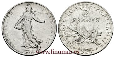 FRANCIA - K-845 - 2 Francos 1920 - EBC